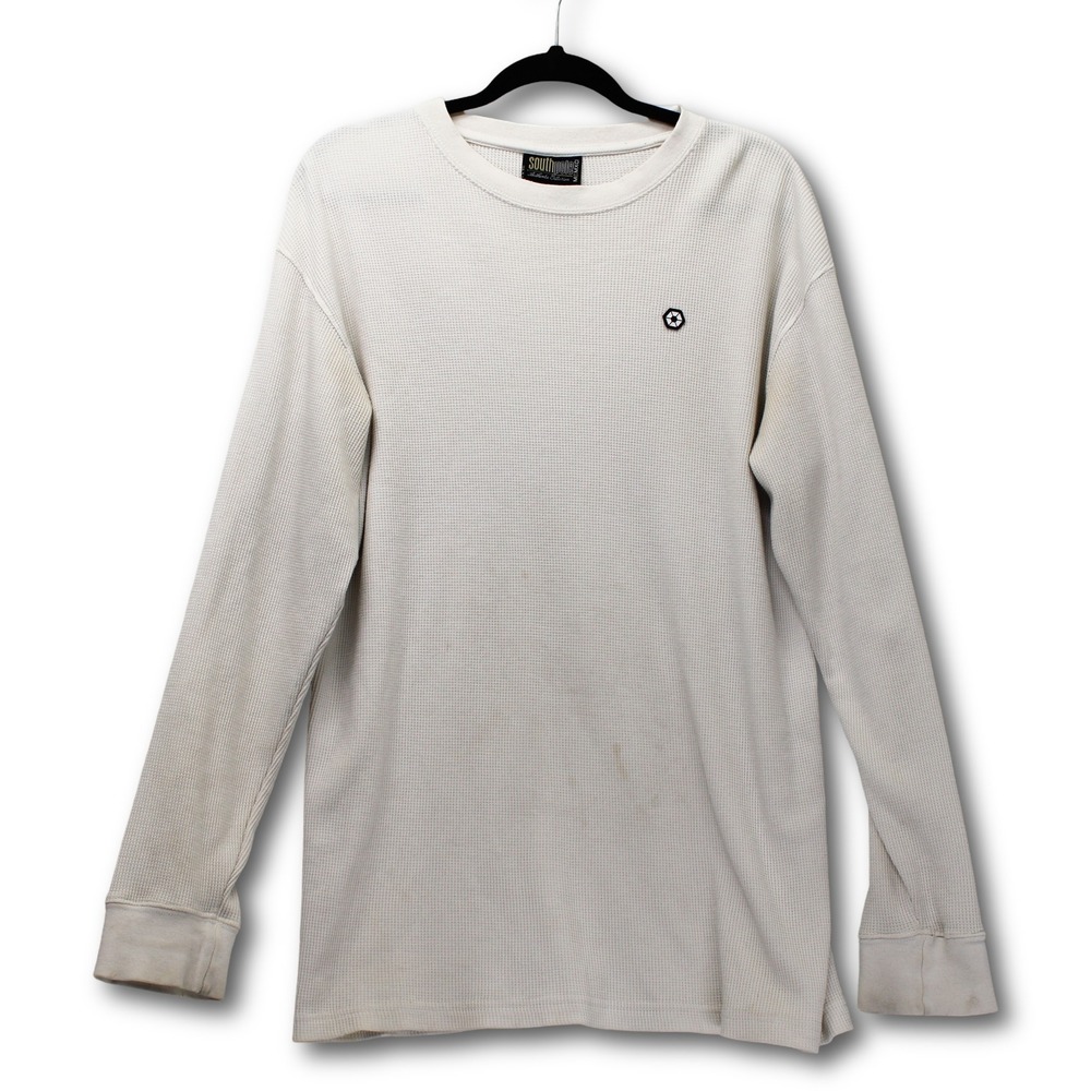 Vintage Y2K Southpole Waffle Knit Thermal Shirt Mens XL White Fair